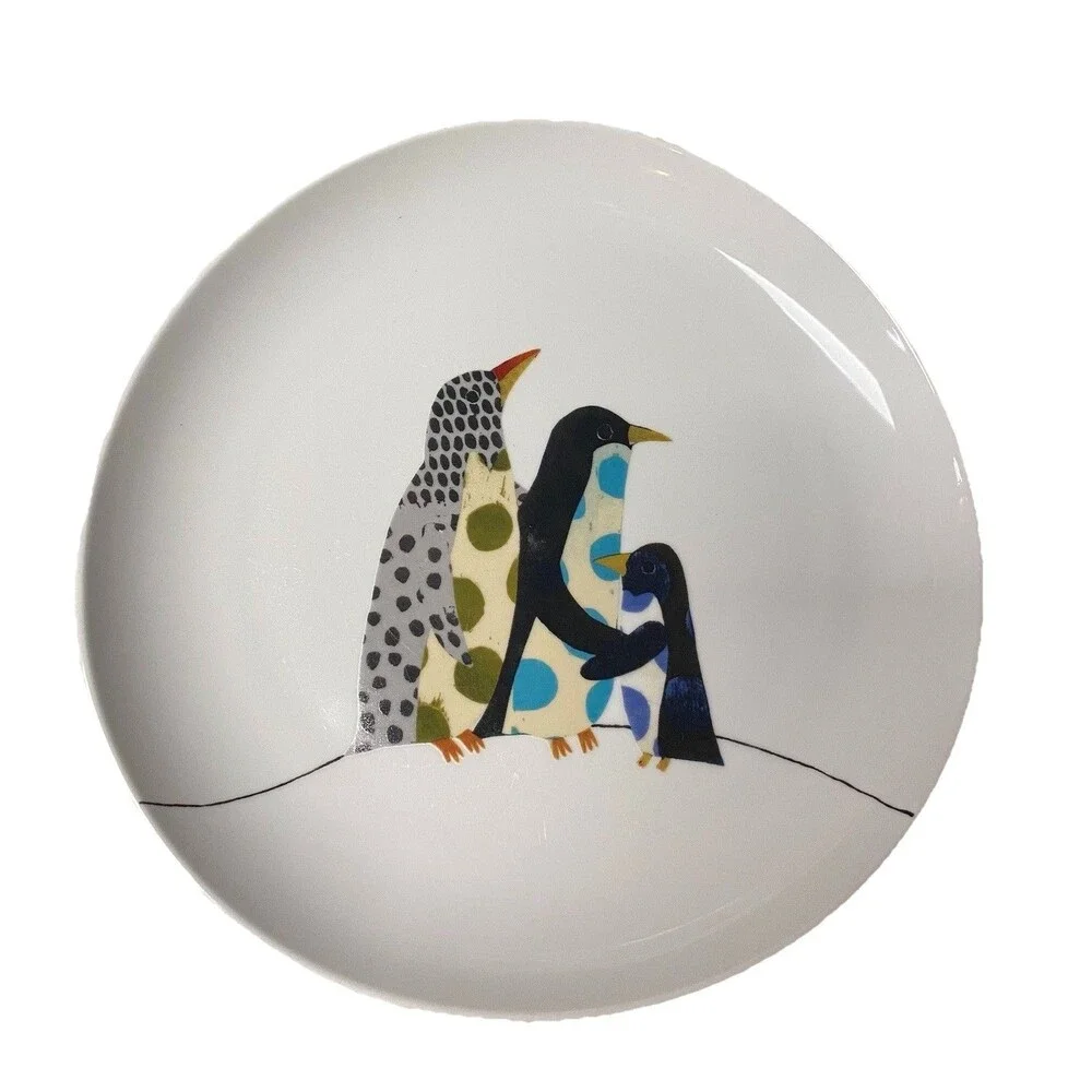 West Elm Penguin Dessert Plates Set of 4, 8.5